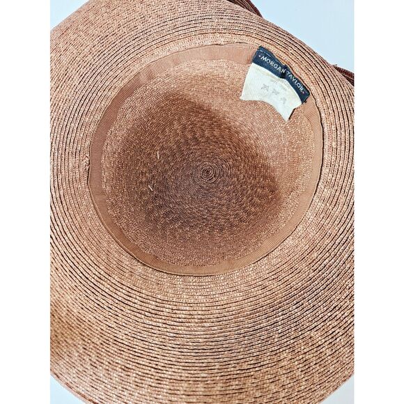 Vintage Morgan Taylor Italian Straw Raffia Bow Detail Wide Brim Derby Sun Hat main image 9